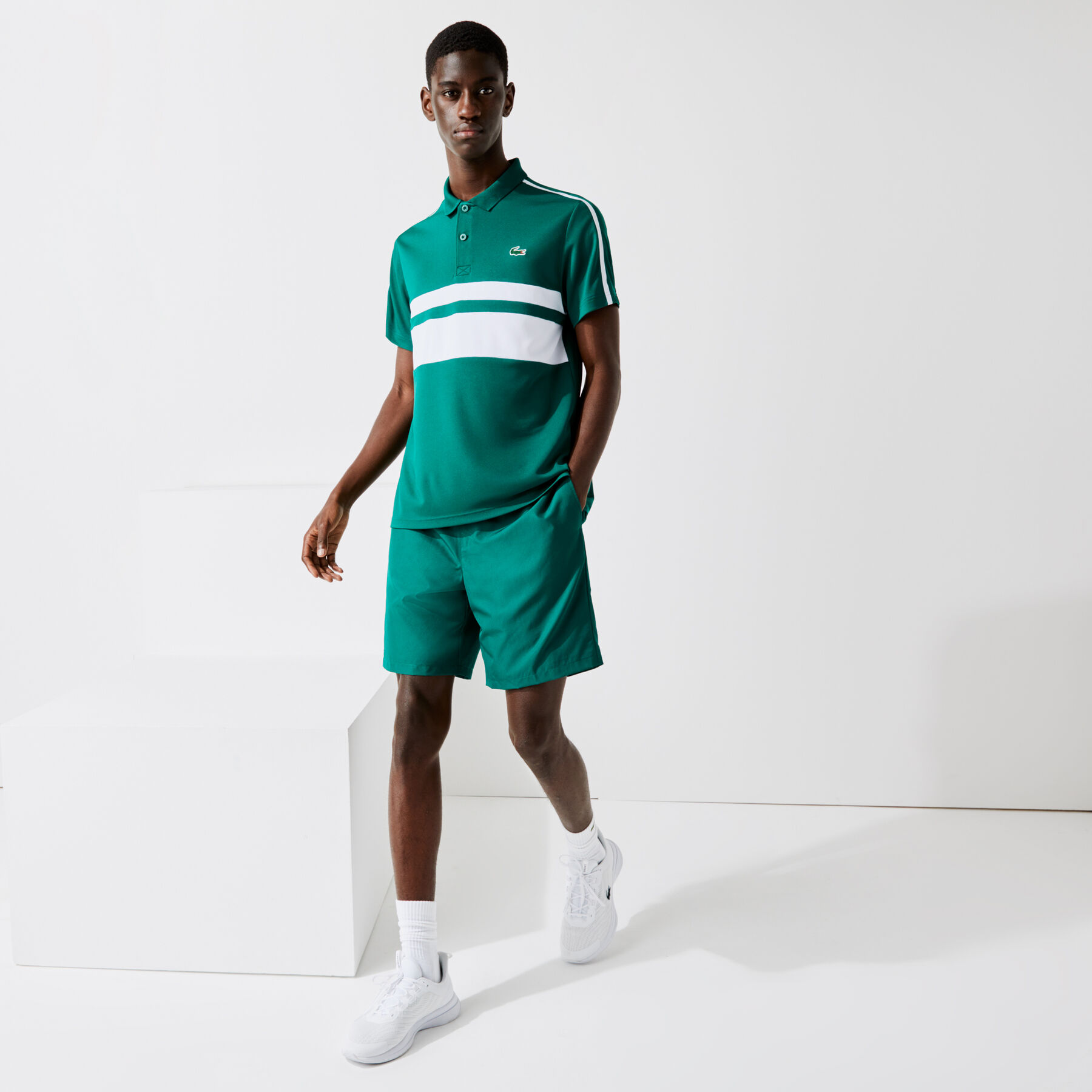 men s lacoste sport breathable resistant piqu  tennis polo shirt