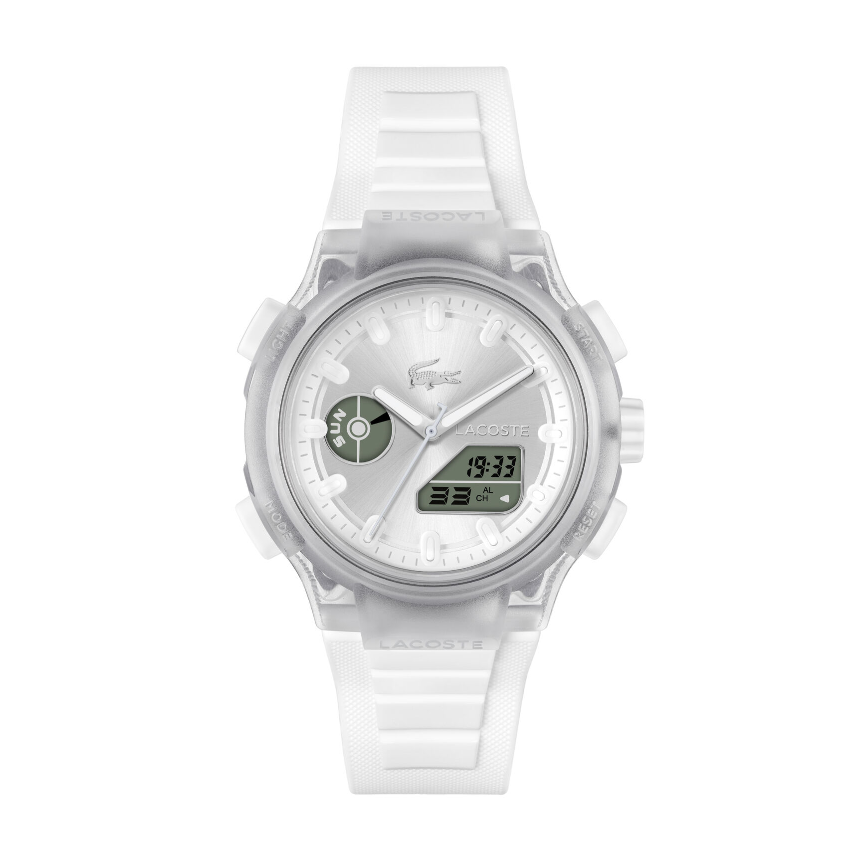 ساعة بسوار سيليكون أبيض للسيدات White Silicone Strap Women's Watch - 2001493-WHITE
