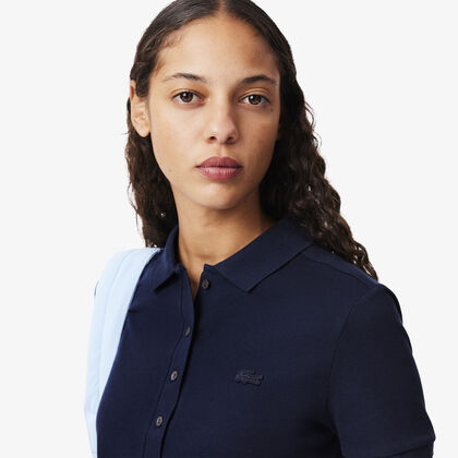 تيشيرت بولو L.12.d بقصة ضيقة من قماش بيتي بيكيه المطاطي