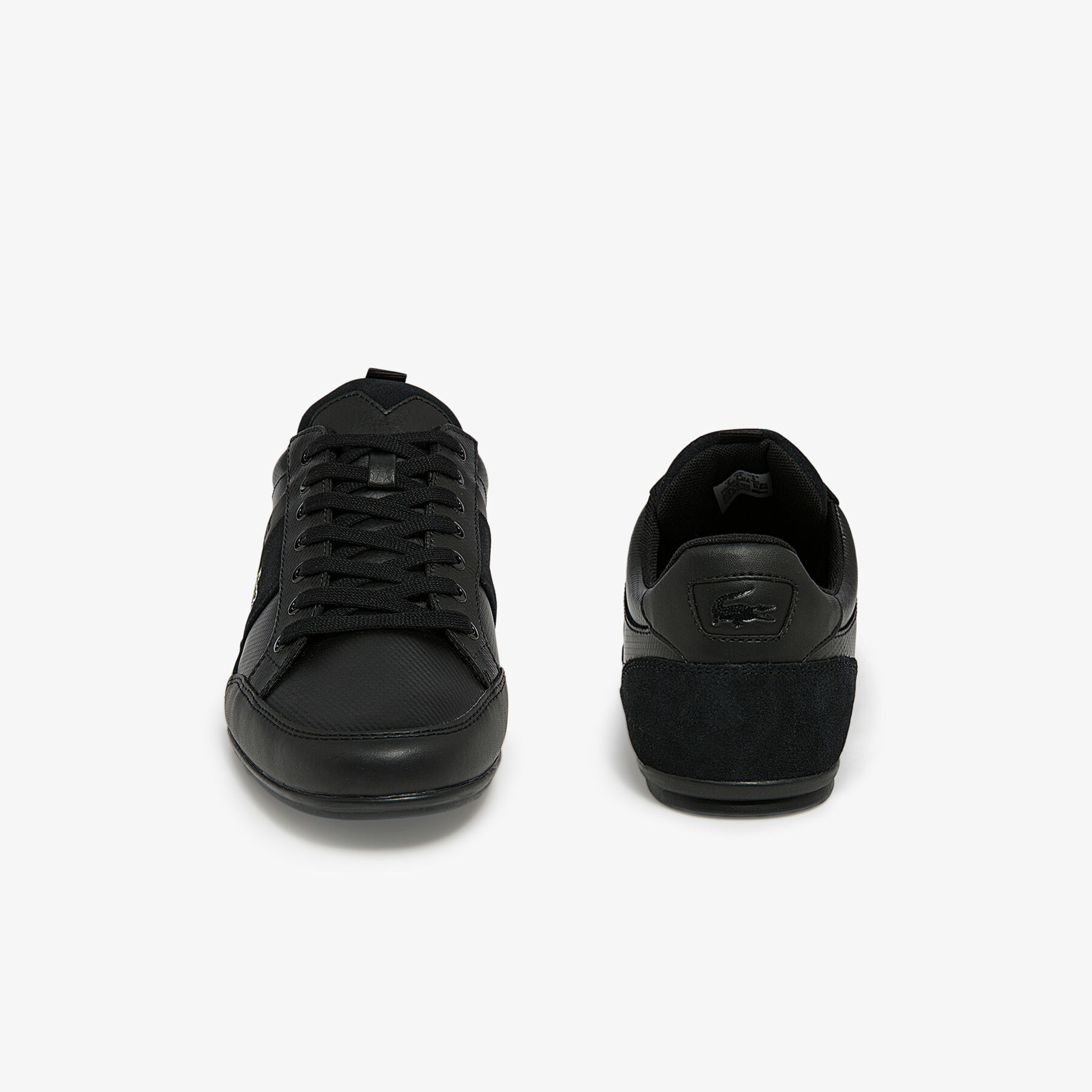 lacoste men s chaymon bl leather and synthetic tonal trainers