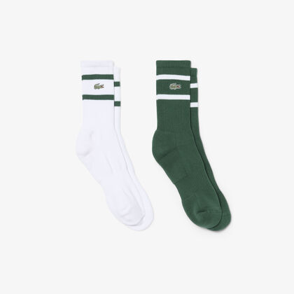 lacoste 2 pack striped socks