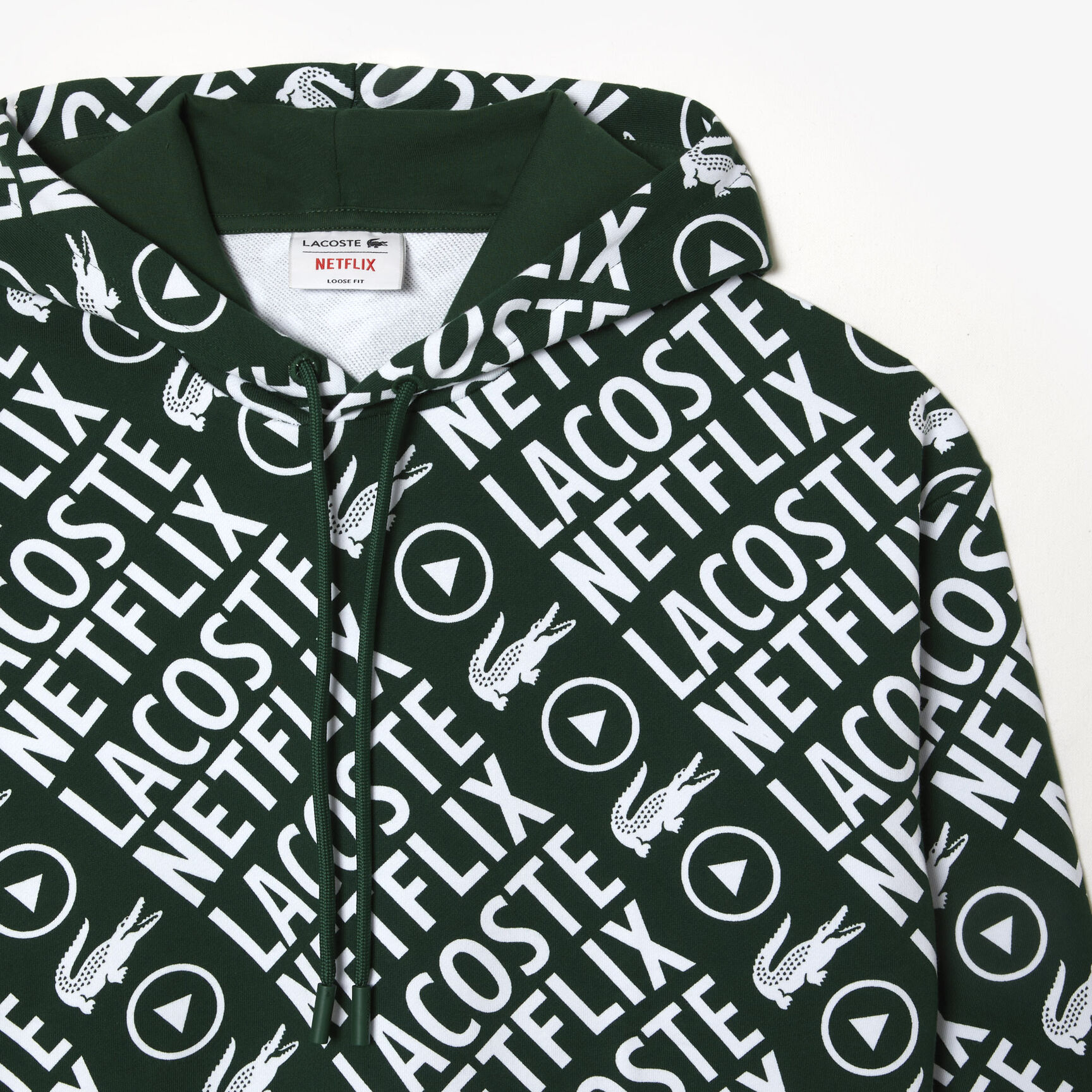 سويت شيرت قطن عضوي بقصة فضفاضة للرجال مجموعة Lacoste x Netflix سويت شيرت قطن عضوي بقصة فضفاضة للرجال مجموعة Lacoste x Netflix