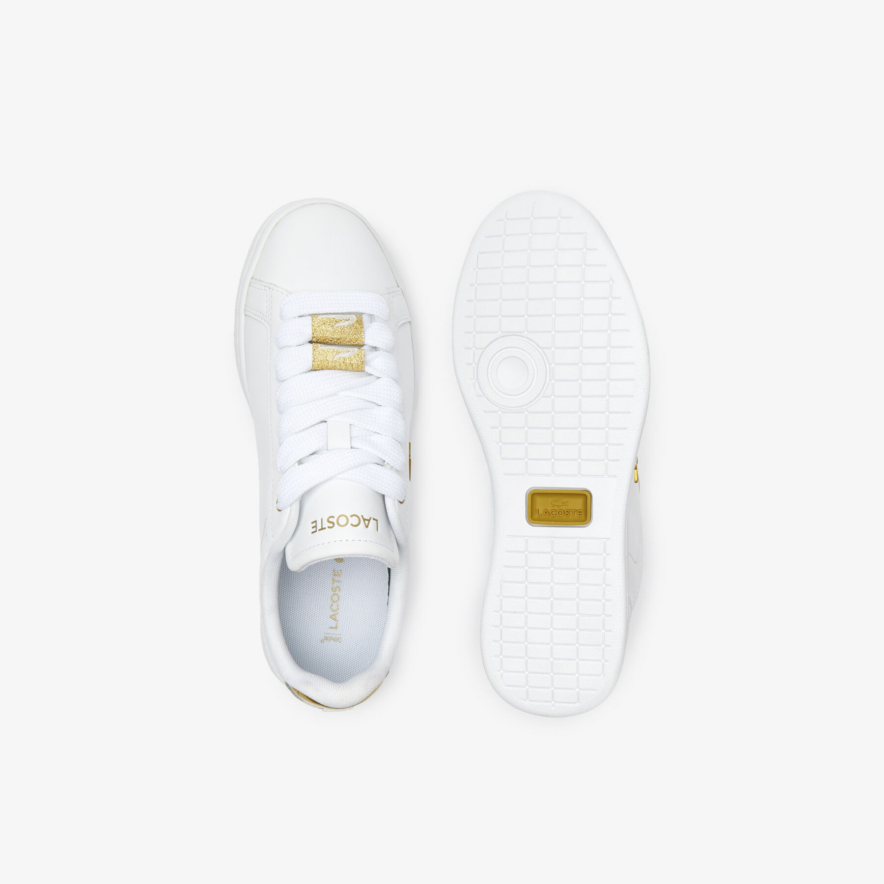 Women's Lacoste Carnaby Pro Leather Metallic Detailing Trainers Women's Lacoste Carnaby Pro Leather Metallic Detailing Trainers - 45SFA0055-216