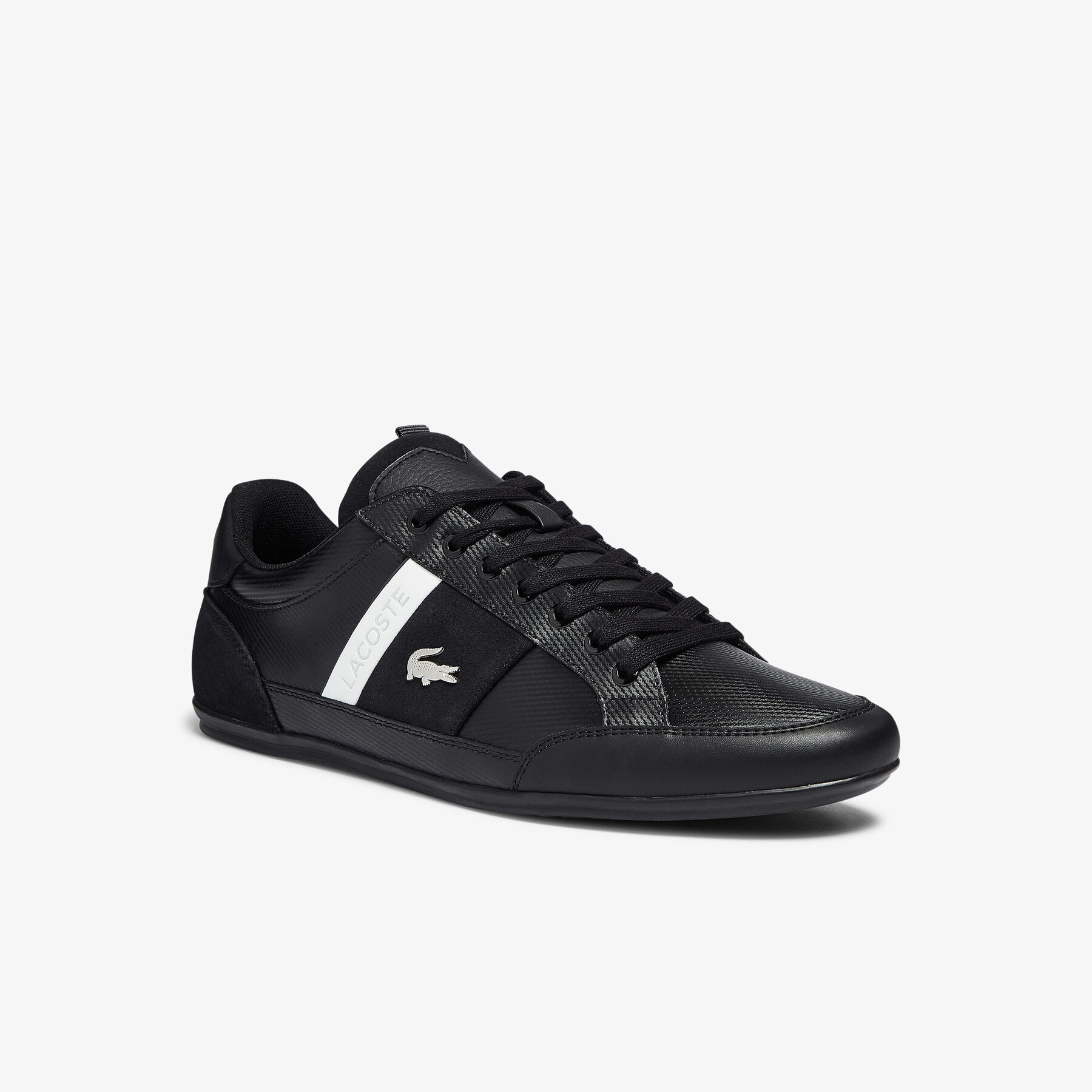 lacoste men s chaymon leather and suede trainers