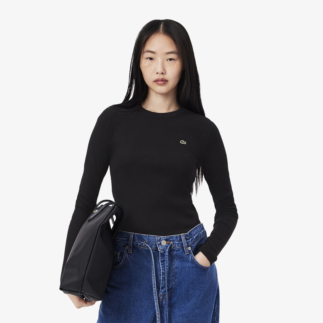 Long Sleeved Ribbed Cotton T-shirt - TF1692-00-031