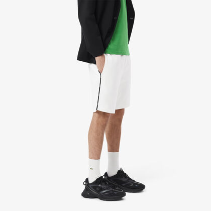Logo Trim Cotton Fleece Shorts
