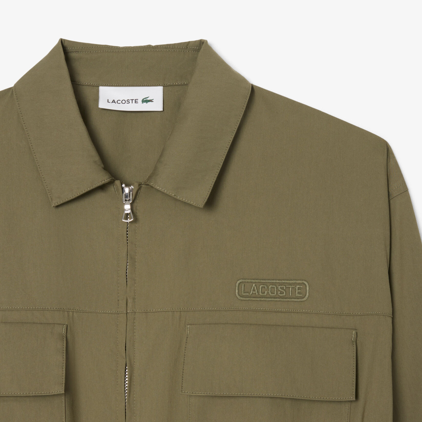 فستان قميص قطني كبير الحجم بسحاب أمامي Oversized Cotton Zip Front Shirt Dress - EF5317-00-E9F