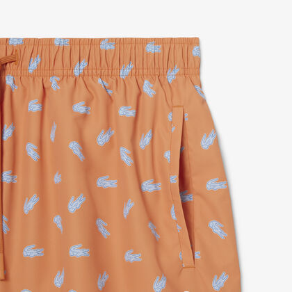 Mid Length Crocodile Print Swim Trunks Mid Length Crocodile Print Swim Trunks