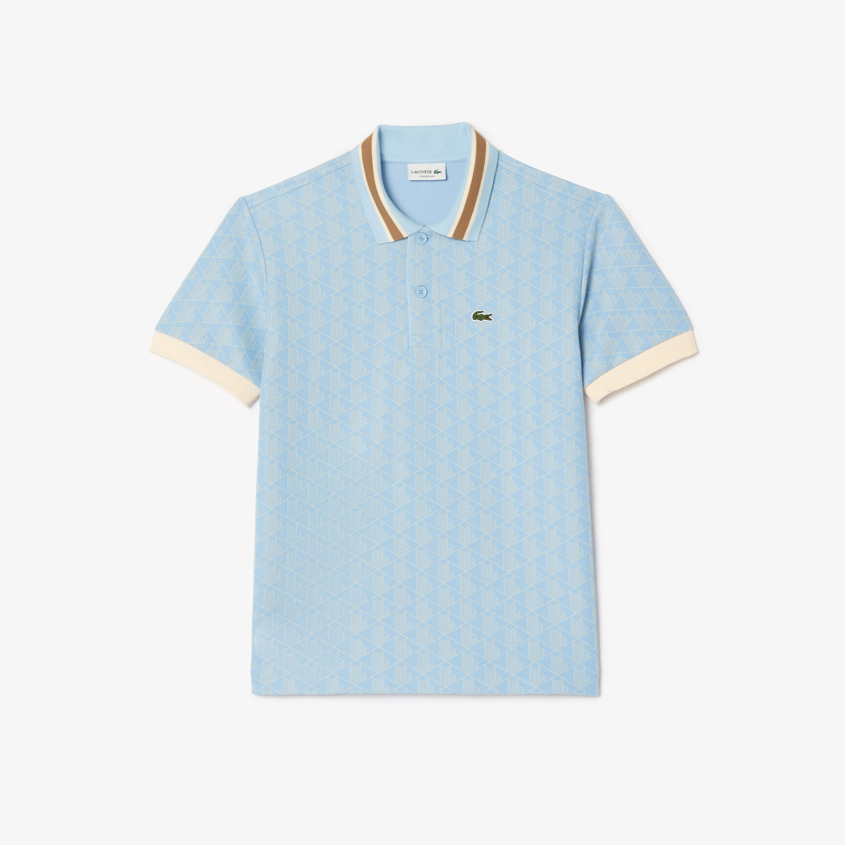 Classic Fit Contrast Collar Monogram Motif Polo Shirt - DH1417-00-WB5