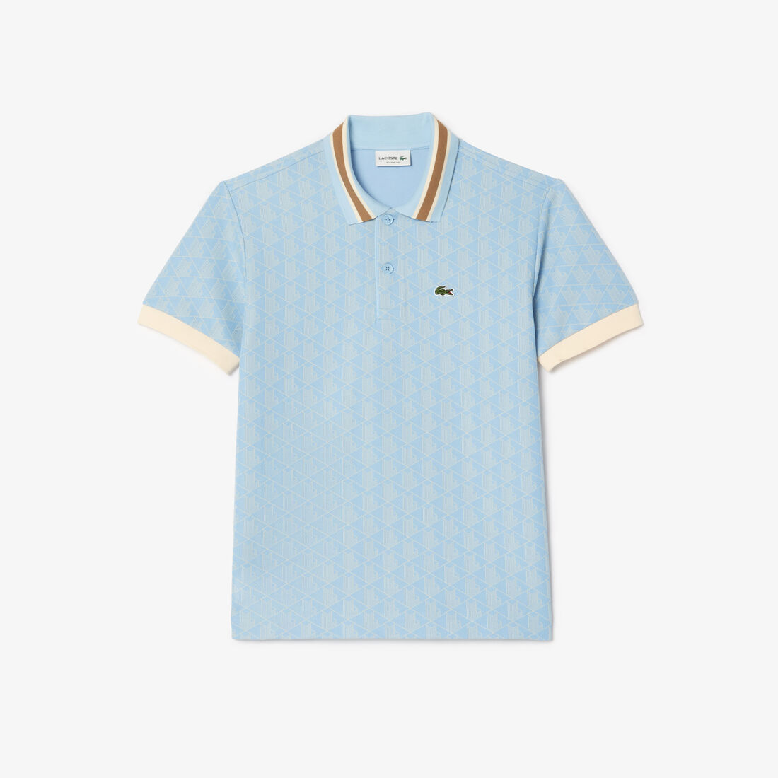 Classic Fit Monogram Jacquard Polo Shirt Classic Fit Contrast Collar Monogram Motif Polo Shirt - DH1417-00-WB5