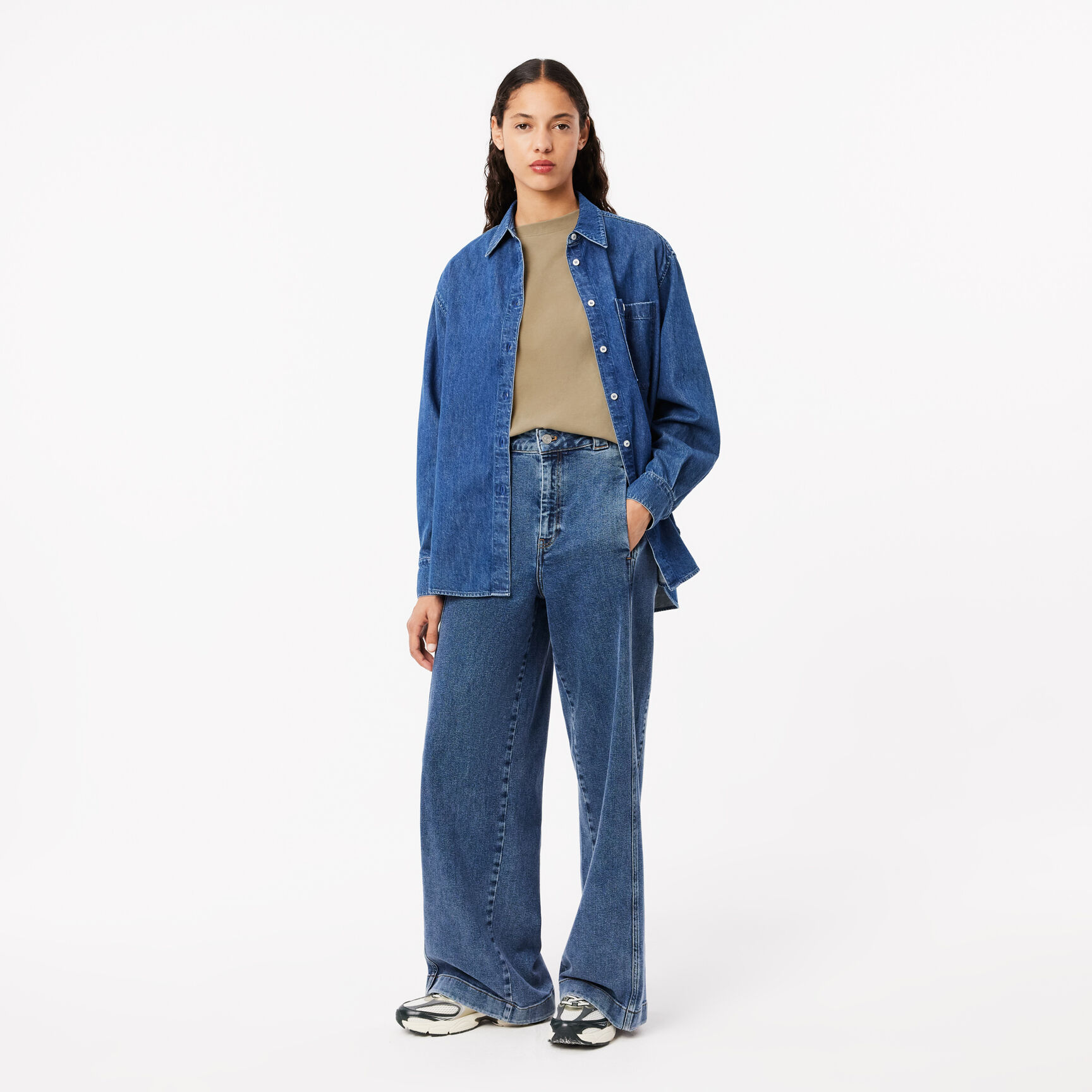 Oversized Wash Effect Badge T-shirt - TF4122-00-02S