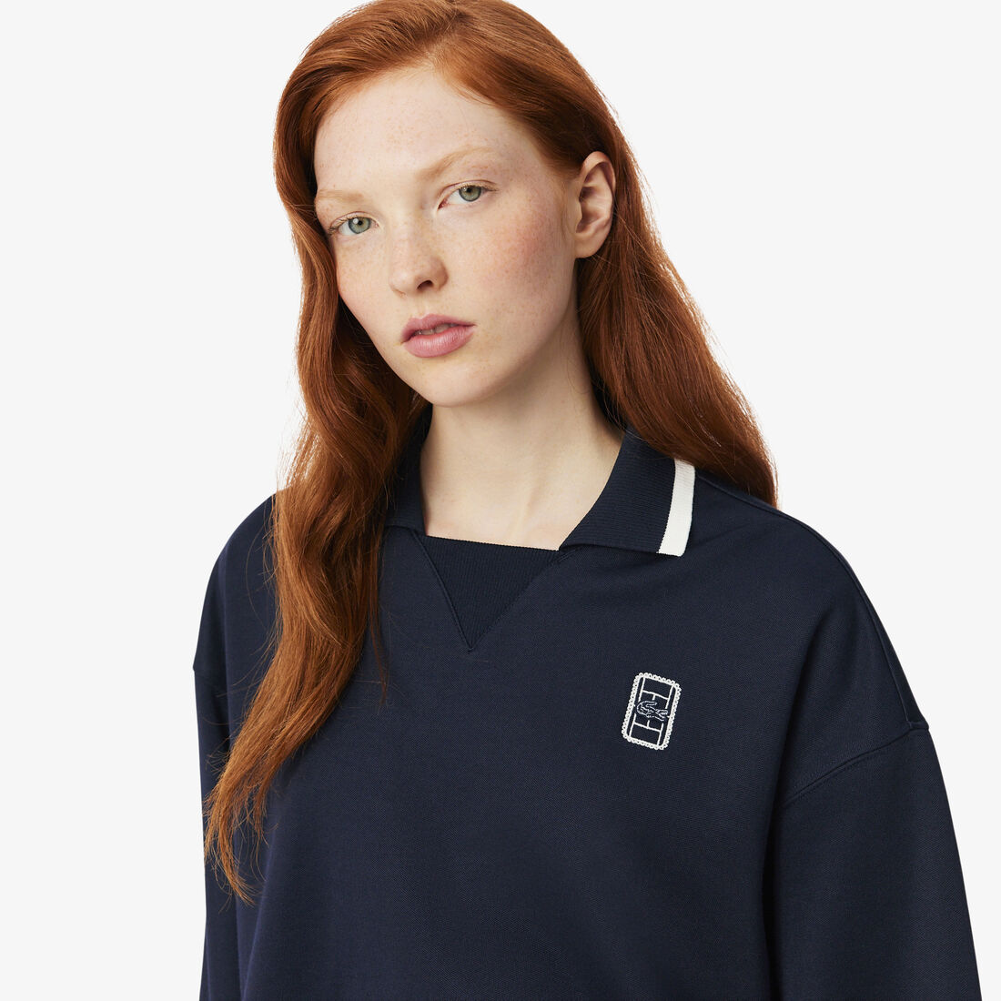 Oversized Polo Collar Pique Sweatshirt lacoste oversized polo collar pique sweatshirt
