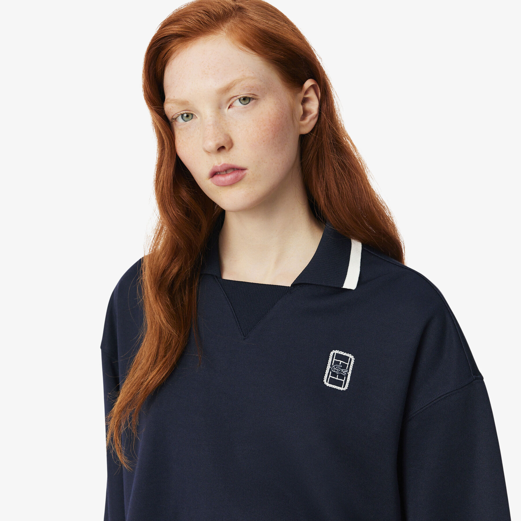 Oversized Polo Collar Pique Sweatshirt lacoste oversized polo collar pique sweatshirt
