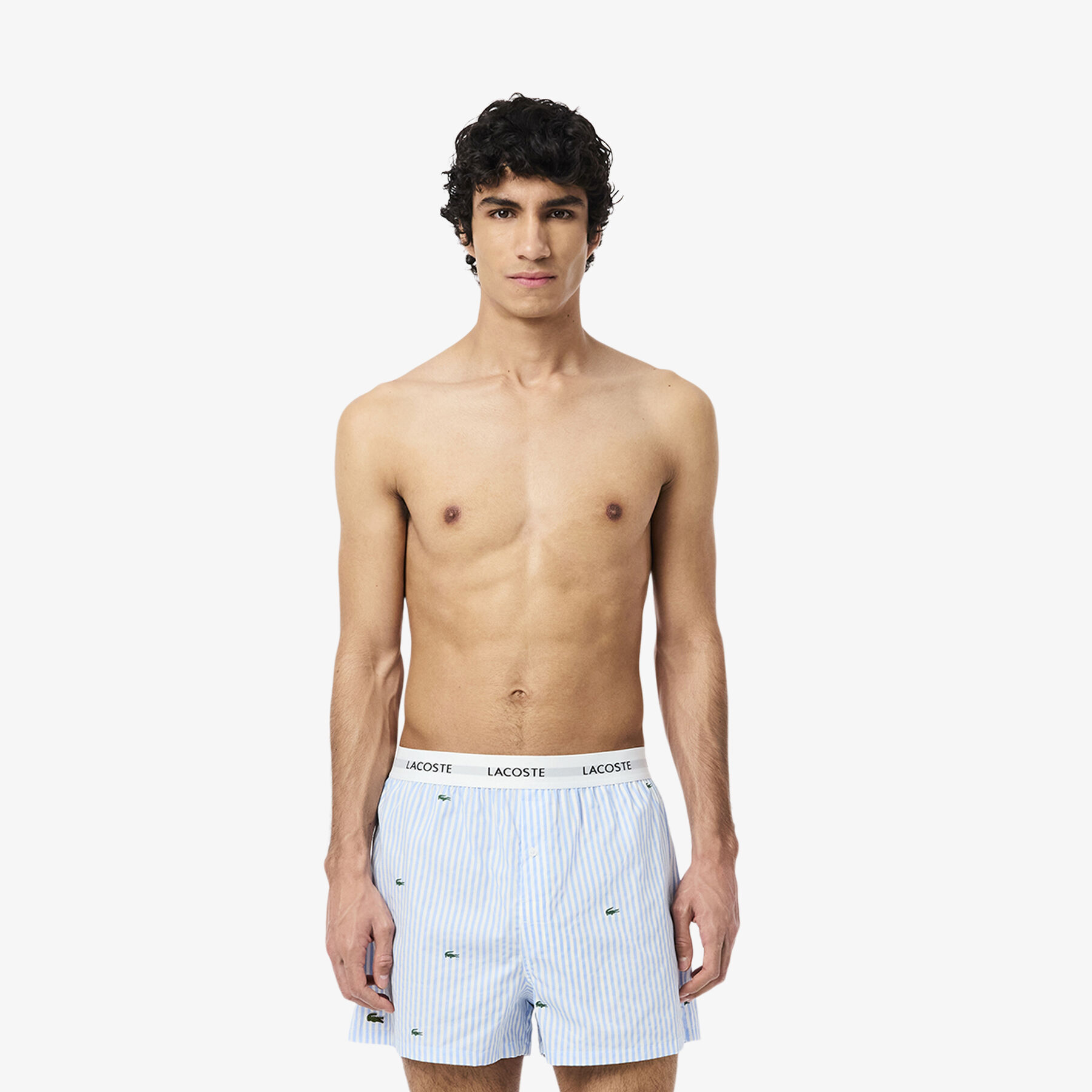 مجموعة من 3 بوكسرات منسوجة من القطن لاكوست مجموعة من 3 بوكسرات منسوجة من القطن
