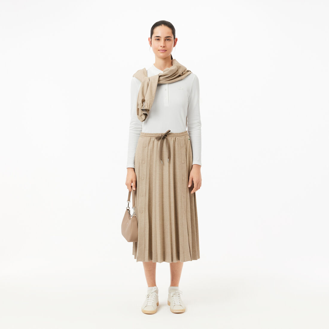 ثوب سباحة لاكوست قطعة واحدة من البولي أميد المعاد تدويره للنساء Women's Slim fit Stretch Pique Lacoste Polo Shirt - PF5464-00-001