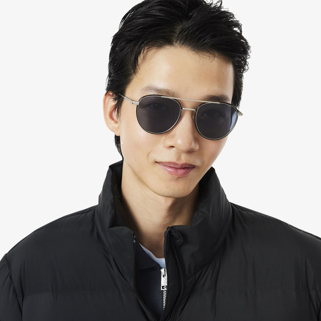 lacoste water repellent down commuter jacket