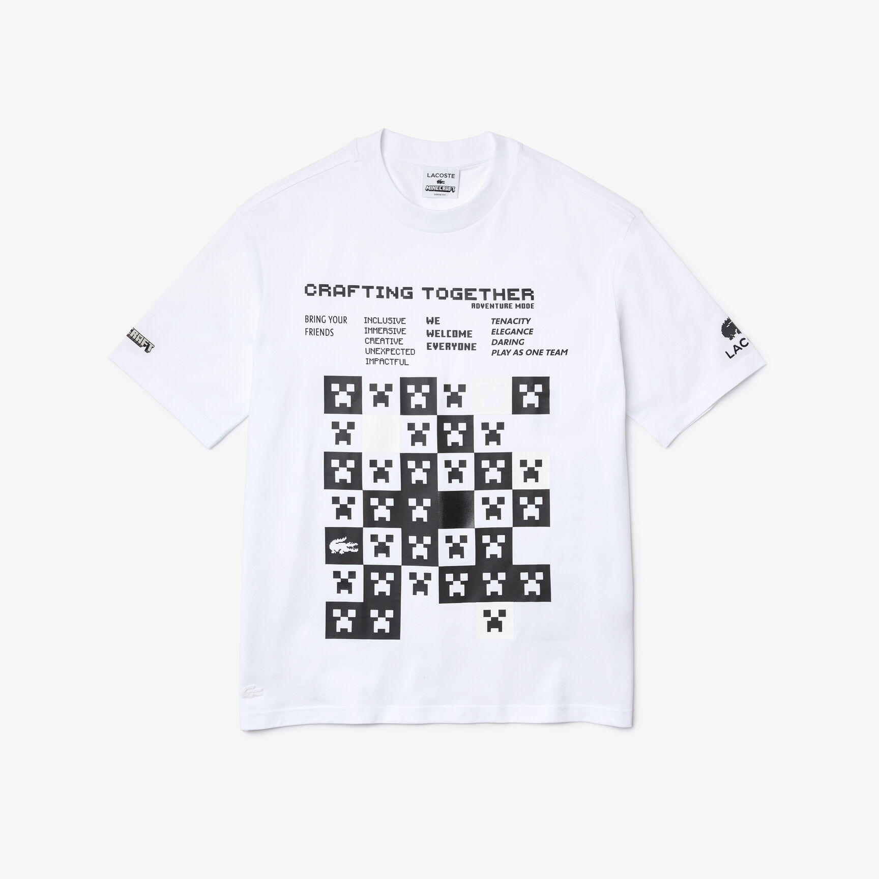 Men's Lacoste L!VE Collab Minecraft Loose Fit Organic Cotton T-Shirt Men's Lacoste L!VE Collab Minecraft Loose Fit Organic Cotton T-Shirt