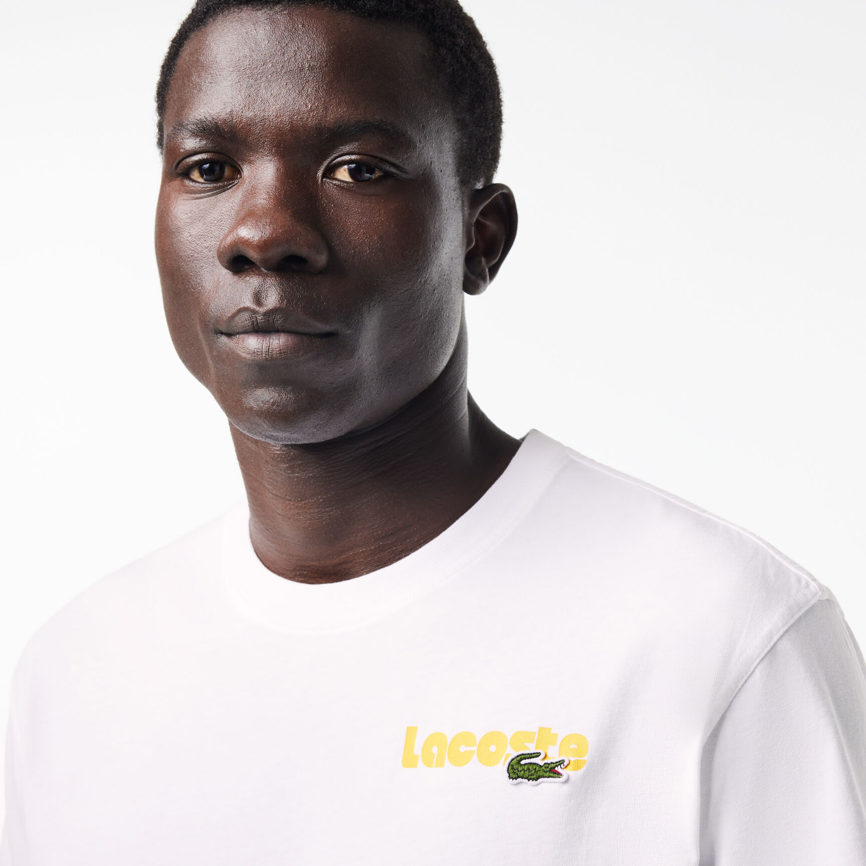 Washed Effect Ombré Lacoste Print T-shirt Washed Effect Ombré Lacoste Print T-shirt - TH7544-00-001