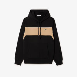 lacoste colour block fleece hoodie