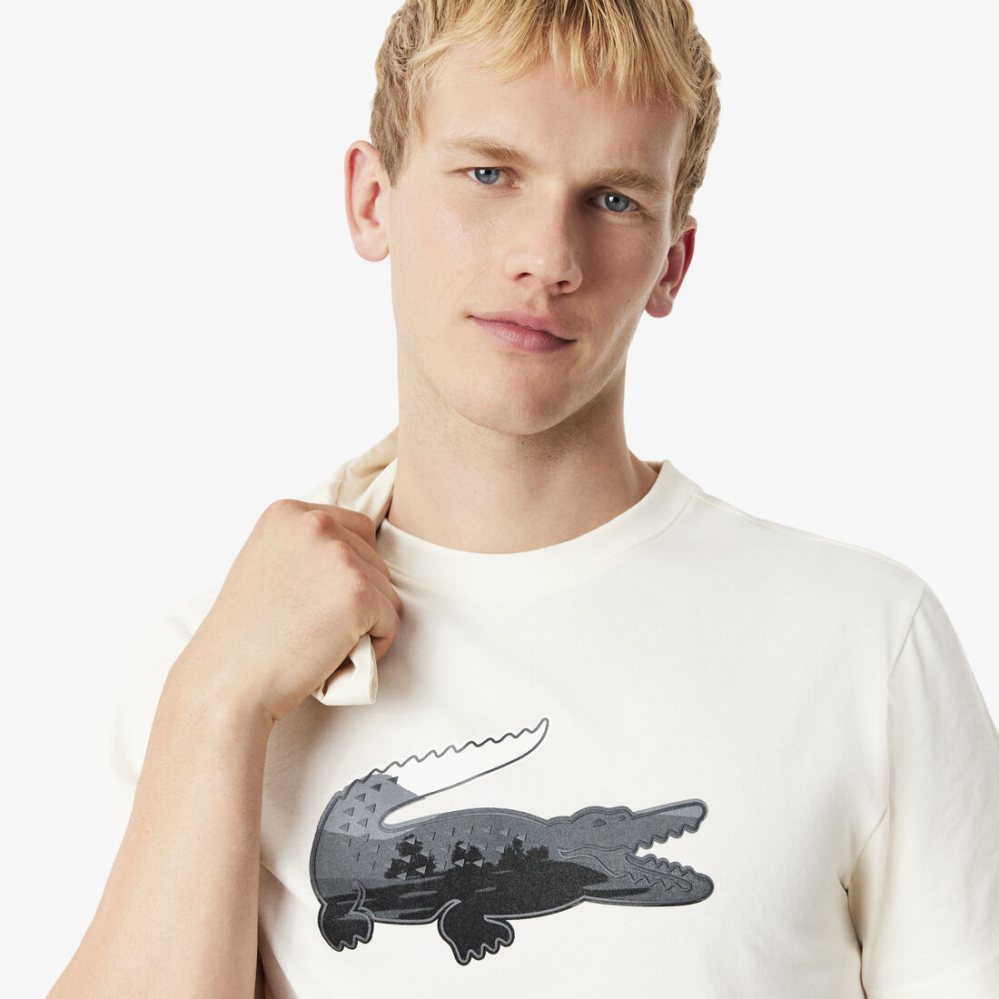 تيشيرت رياضي فائق الجفاف بنقشة جلد التمساح Sport Ultra Dry Landscape Crocodile T-shirt - TH6306-00-XFJ