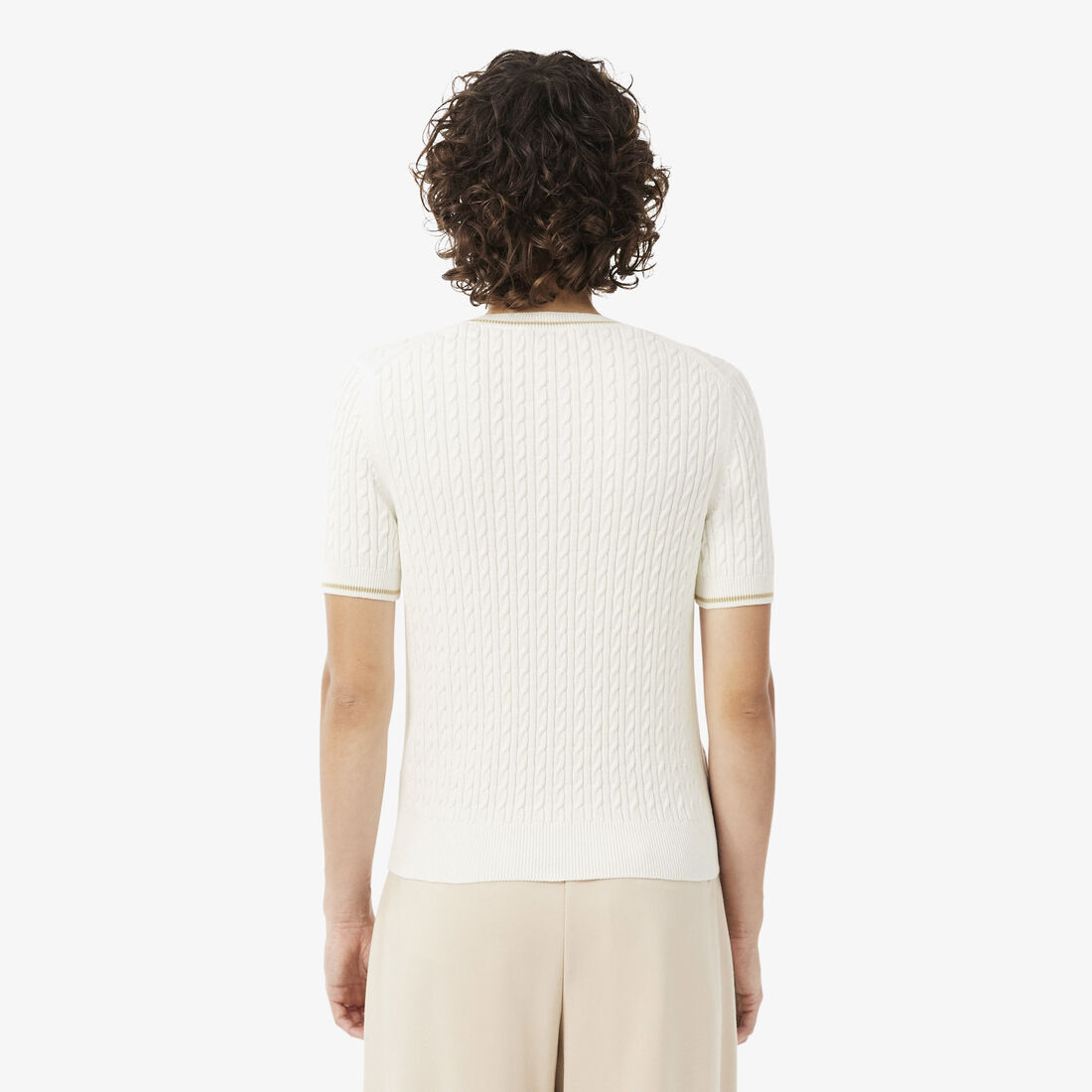 Short Sleeved Cable Knit Sweater - AF9862-00-70V