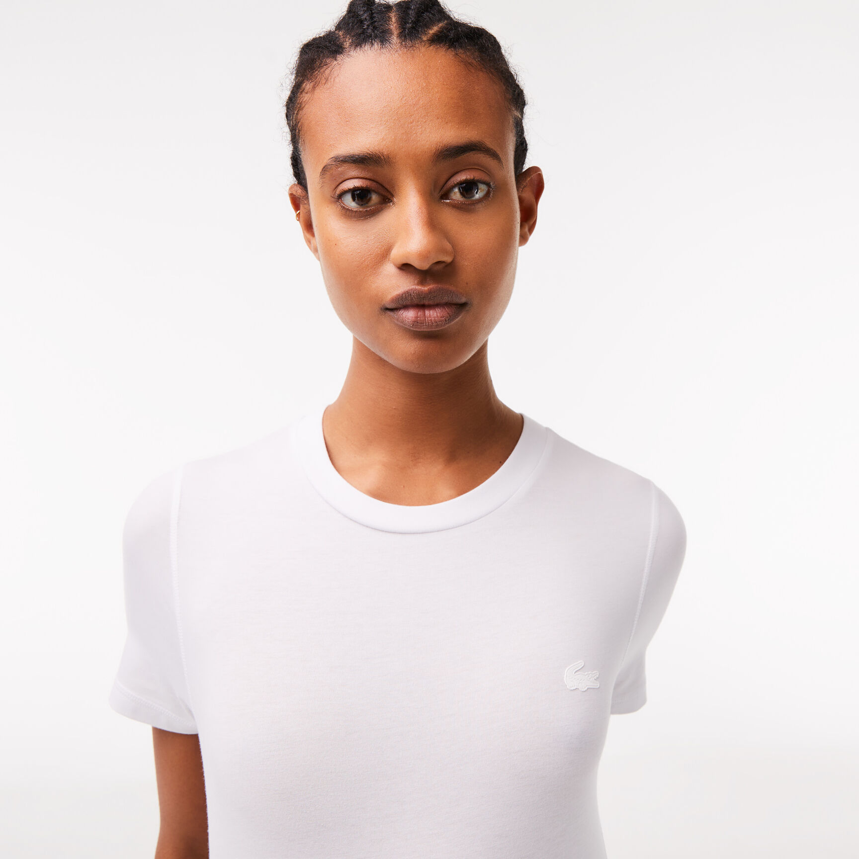 تيشيرت من مزيج قطن بفتحة رقبة مستديرة للنساء تيشيرت من مزيج قطن بفتحة رقبة مستديرة للنساء