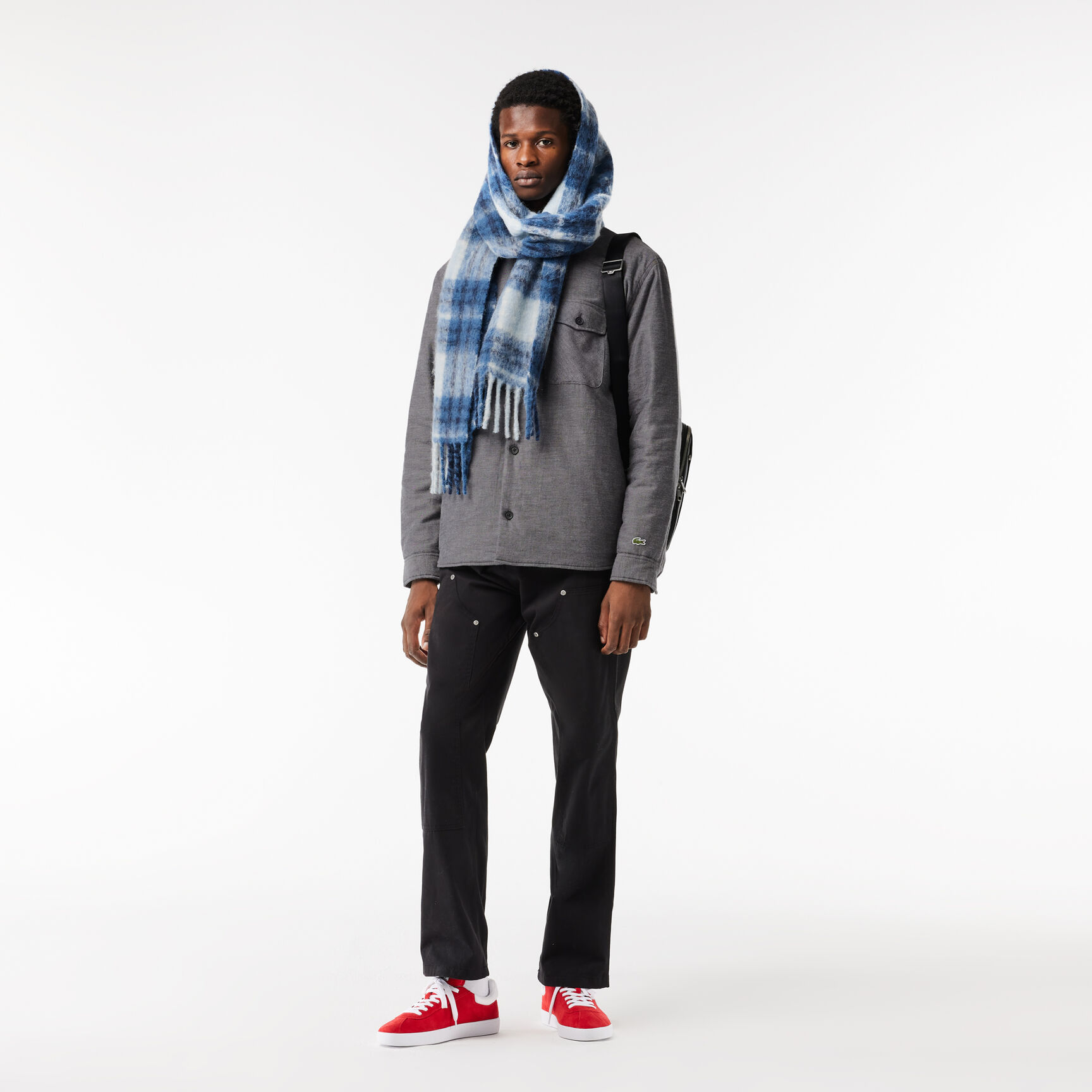 قميص بوبلين قطن مطاطي بقصة ضيقة Quilted Large Croc Overshirt - CH5505-00-031