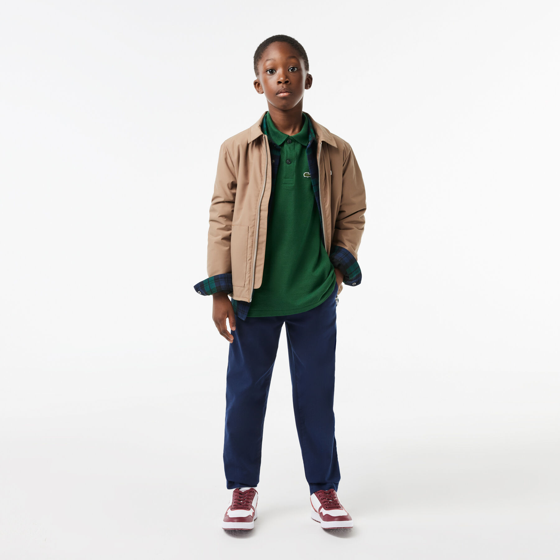 kids  lacoste regular fit petit pique polo shirt