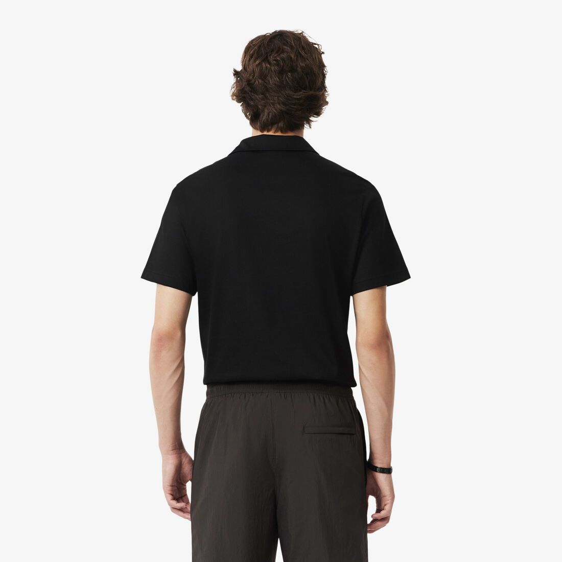 قميص بولو باريس الكلاسيكي المطرز ذو الرقبة المفتوحة Paris Classic Fit Open Neck Embroidered Polo Shirt - DH5928-00-031