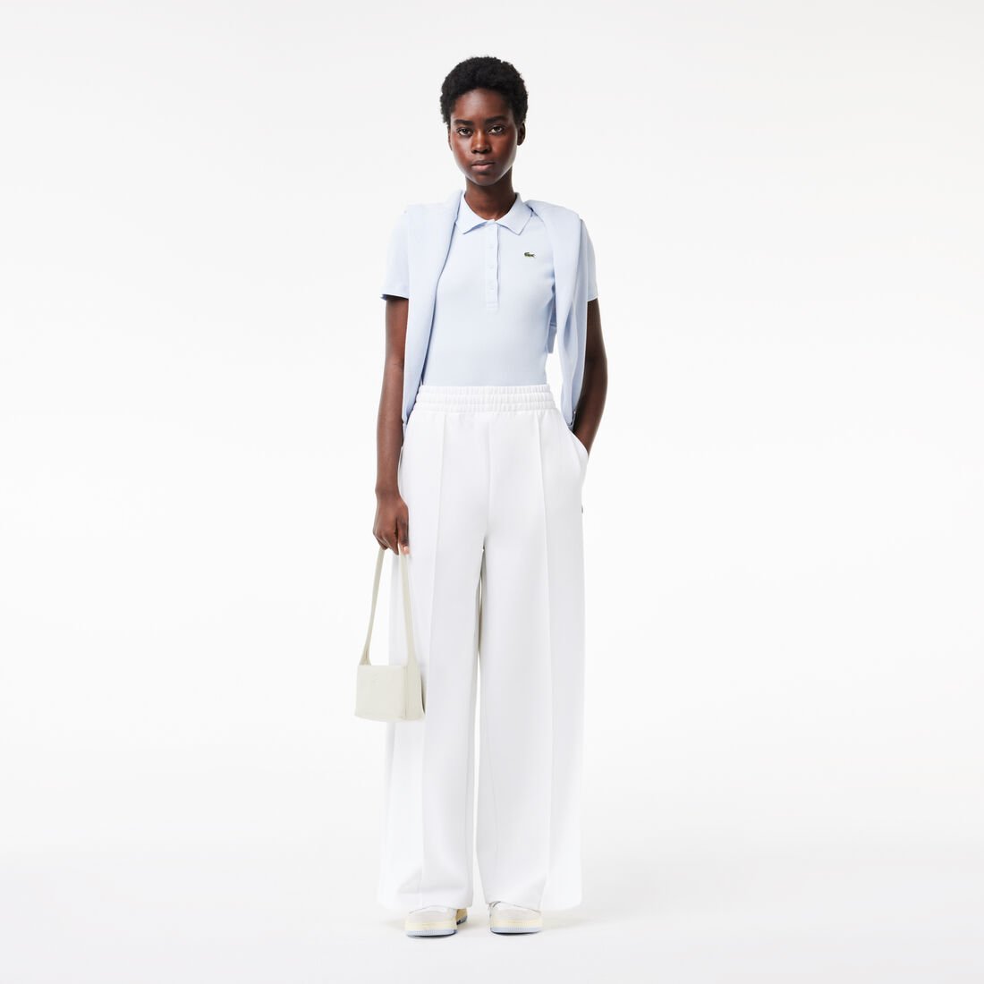 Slim Fit L.12.D Ribbed Cotton Polo Shirt Women's Lacoste Slim Fit Organic Cotton Polo Shirt - DF5377-00-J2G