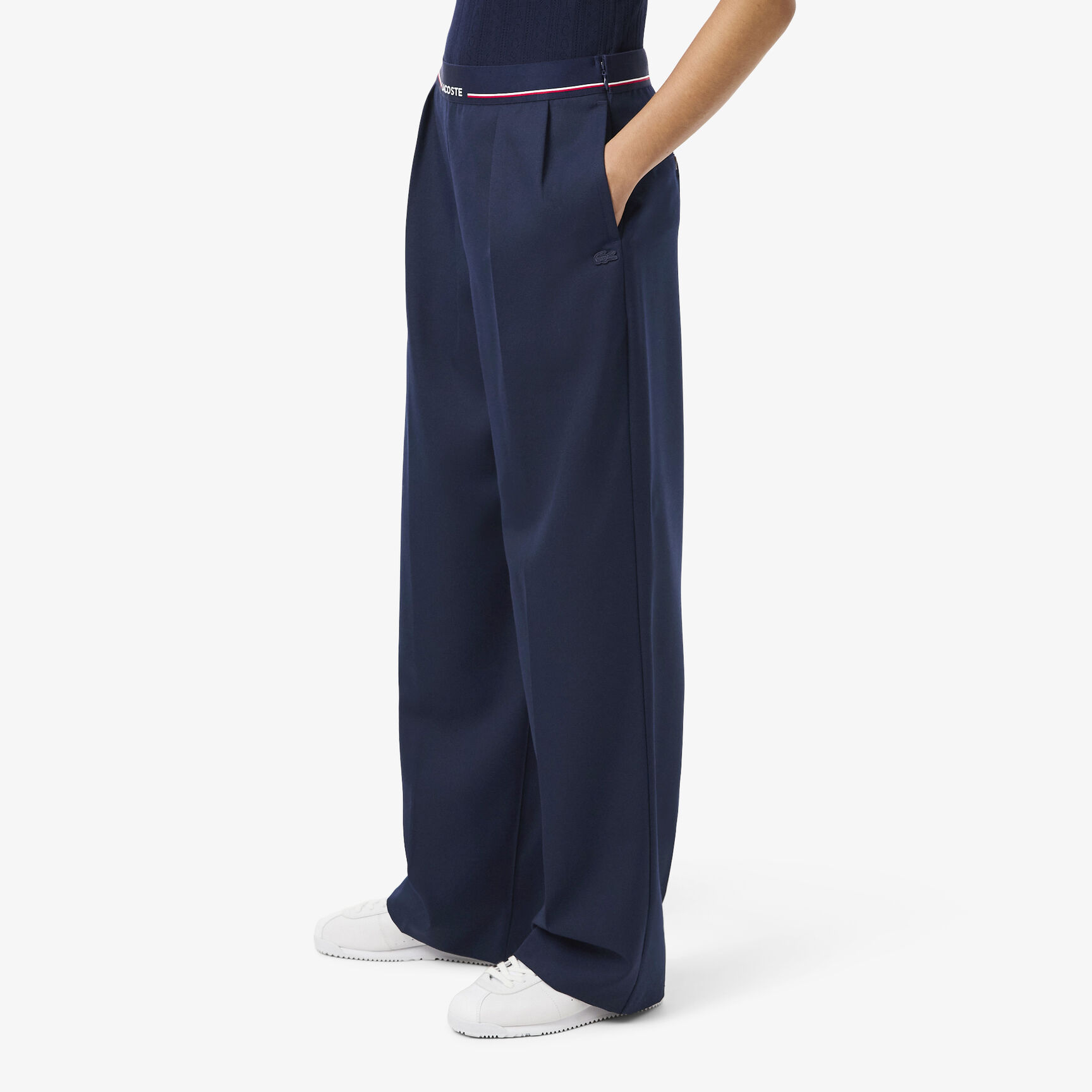 بنطلون صوف مطوي كبير الحجم Oversized Wool Blend Pleated Pants - HF5307-00-166