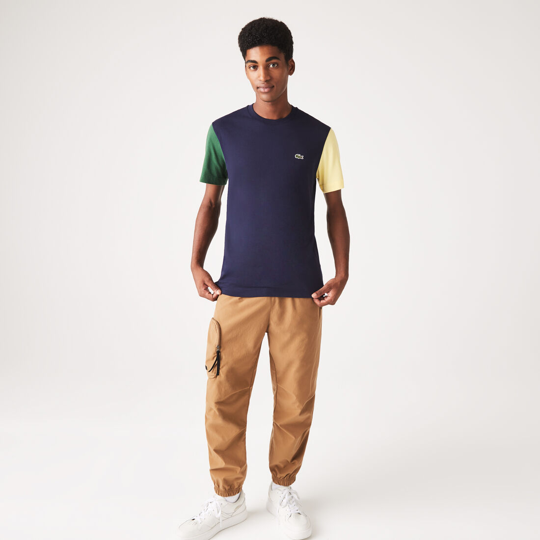 Men's Lacoste Regular Fit Color-block Cotton Jersey T-Shirt Men's Lacoste Regular Fit Color-block Cotton Jersey T-Shirt