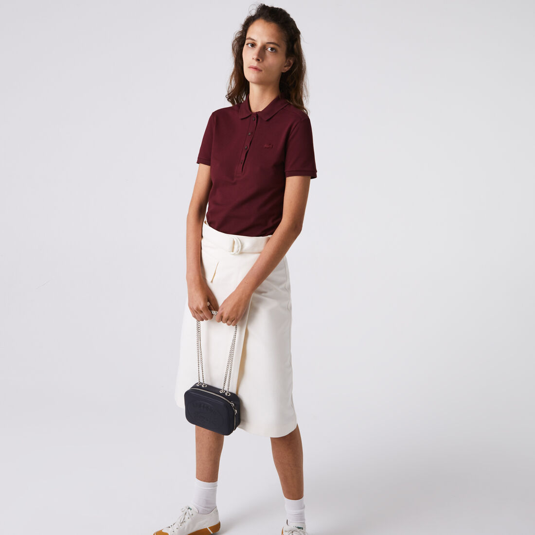 Women's Croco Crew Grained Leather Zip Shoulder Bag