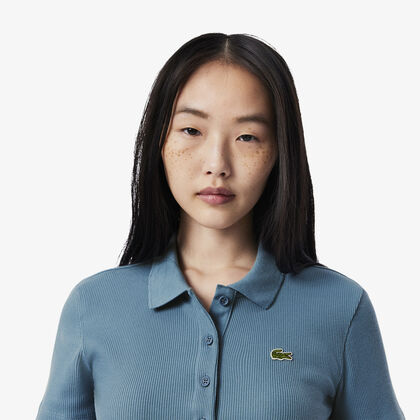 تيشيرت بولو L.12.d بقصة ضيقة من القطن المضلع