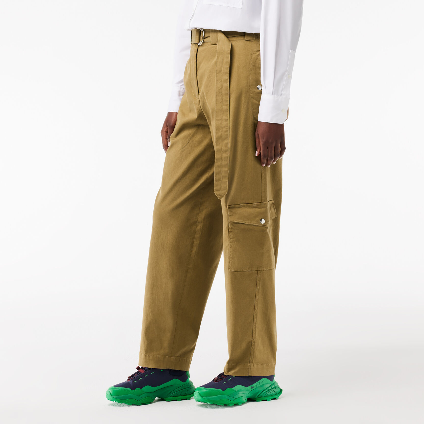 قميص لاكوست × باندير بوبلين قطني مخطط Stretch Cotton Gabardine Cargo Pants - HF0787-00-SIX
