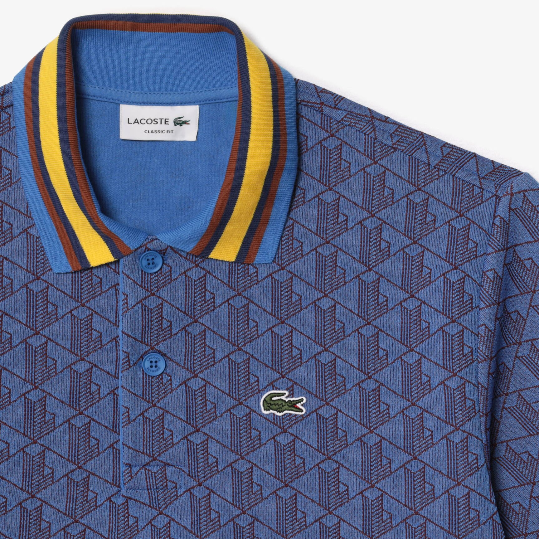 Classic Fit Contrast Collar Monogram Motif Polo Shirt - DH1417-00-NJI