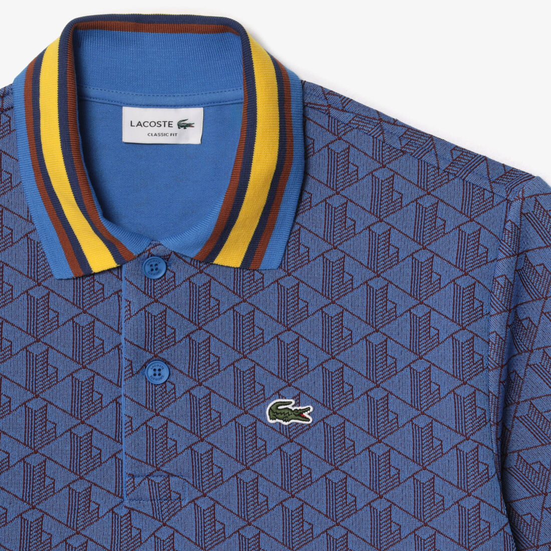 Classic Fit Monogram Jacquard Polo Shirt Classic Fit Contrast Collar Monogram Motif Polo Shirt - DH1417-00-NJI