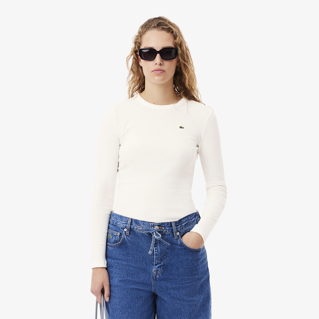 Long Sleeved Ribbed Cotton T-shirt - TF1692-00-70V