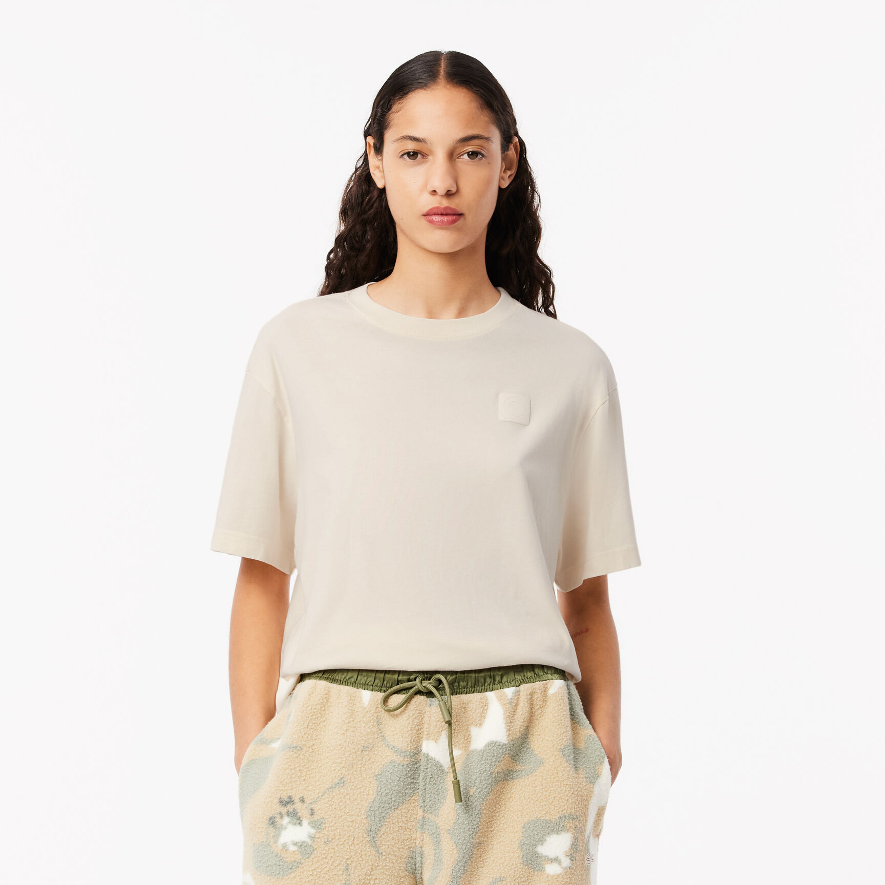 Oversized Wash Effect Badge T-shirt - TF4122-00-XFJ