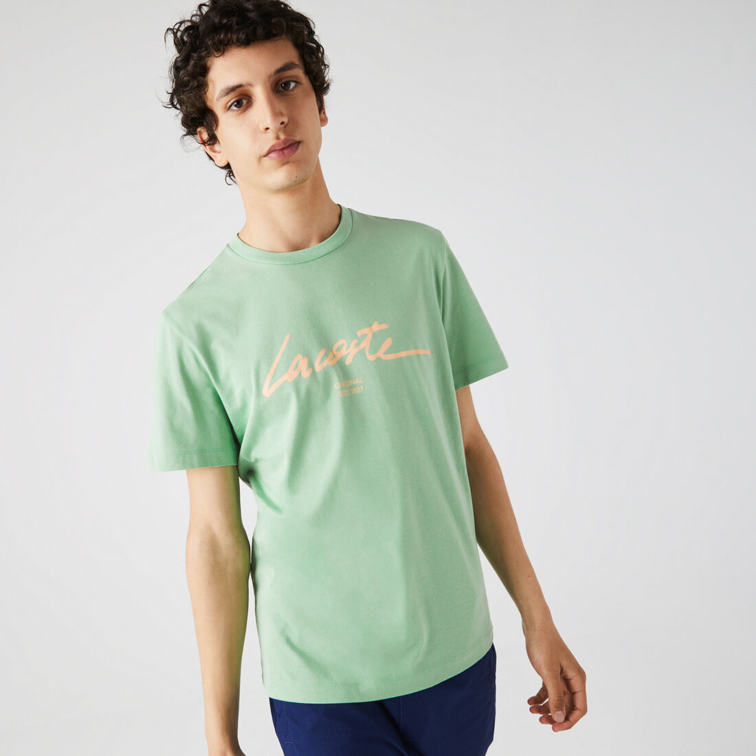 Men’s Crew Neck Print Lettering Cotton T-shirt Men’s Crew Neck Print Lettering Cotton T-shirt