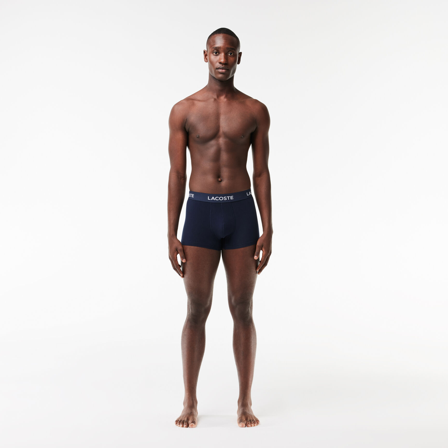 مجموعة من 3 سراويل داخلية للرجال لاكوست Men's 3-Pack Lacoste Logo Waist Trunks - 5H7686-00-LAW