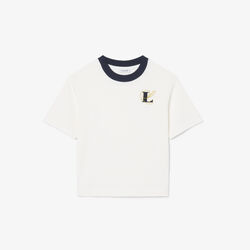 lacoste oversized embroidery detail jersey t shirt