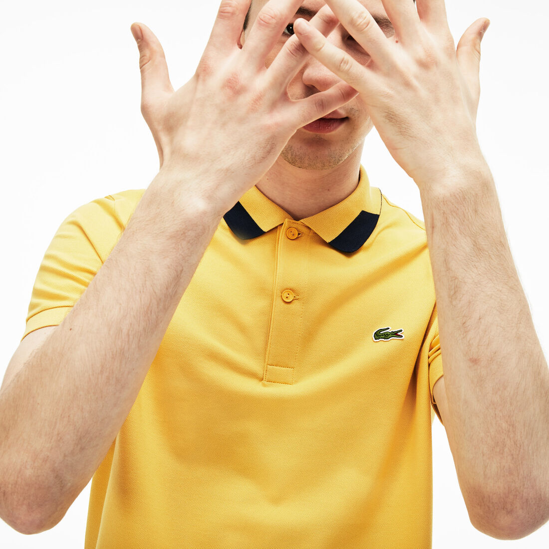 Men's Lacoste Regular Fit Contrast Accents Stretch Pima Piqué Polo Shirt