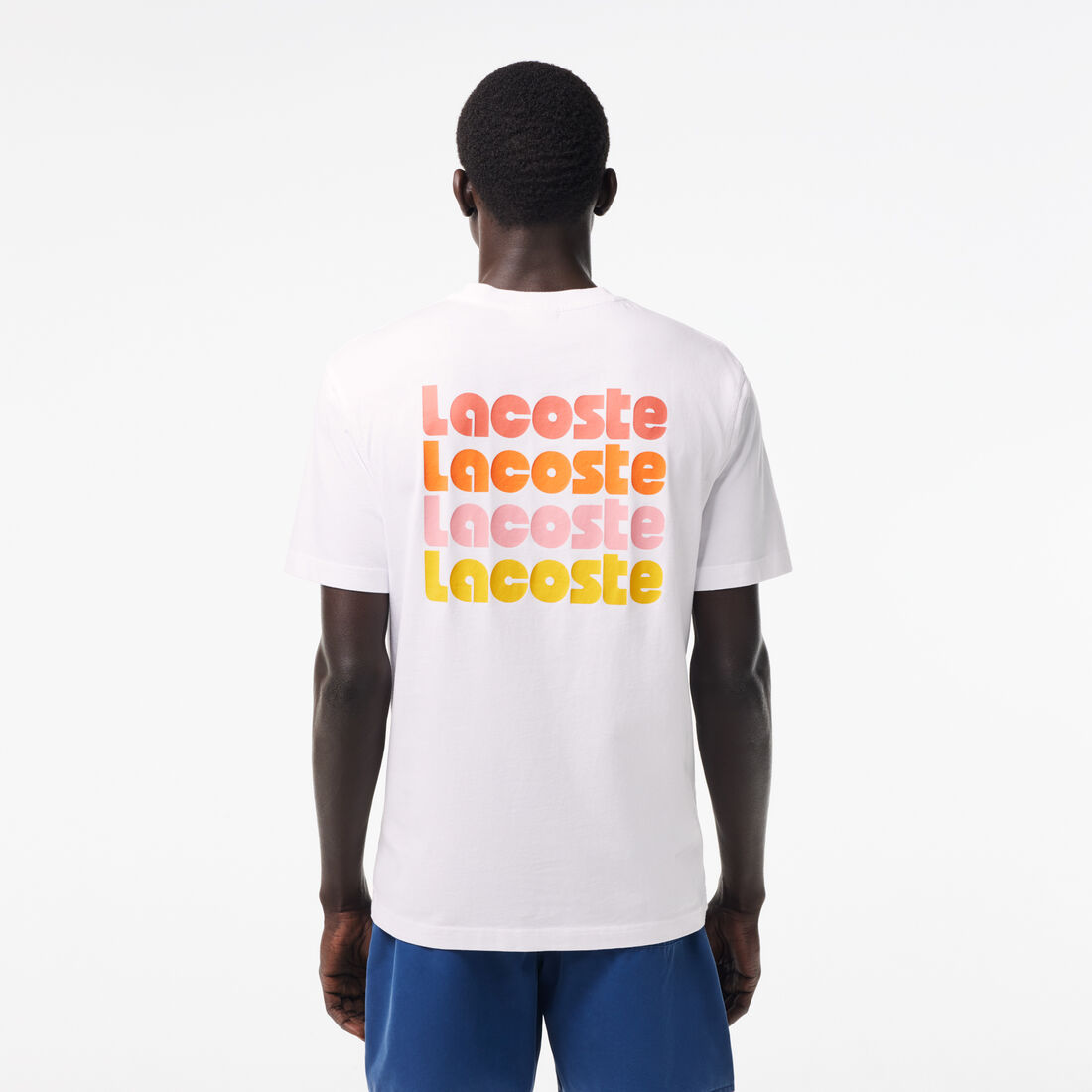 Washed Effect Ombré Lacoste Print T-shirt Washed Effect Ombré Lacoste Print T-shirt - TH7544-00-001