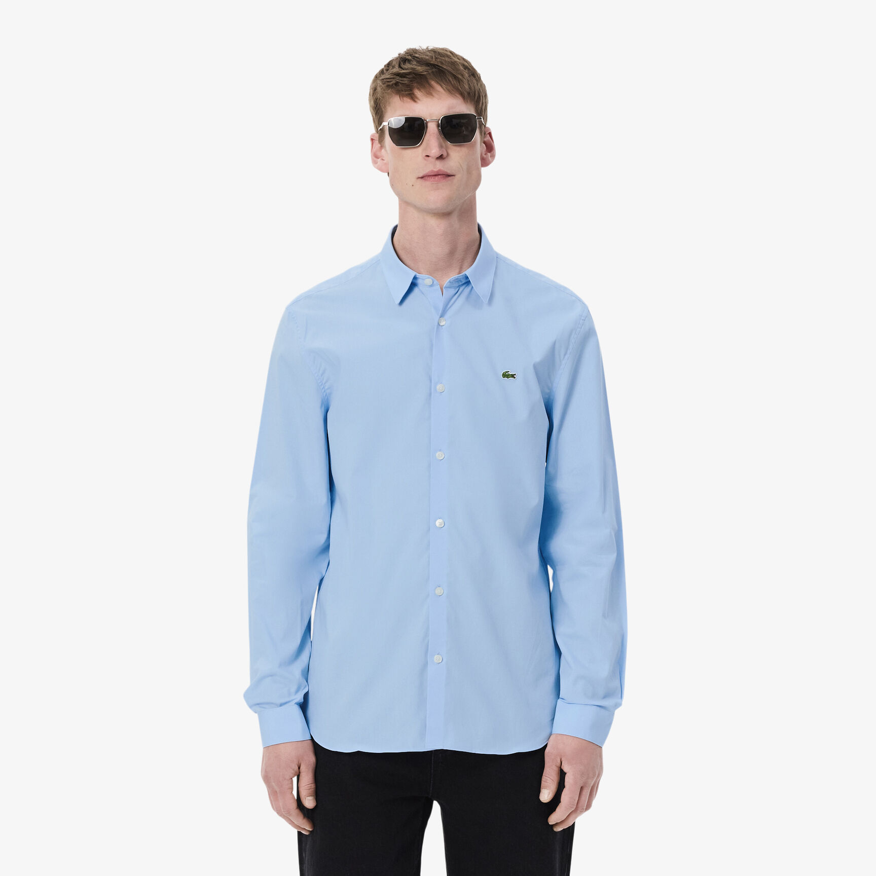 Slim Fit Stretch Cotton Poplin Shirt - CH5620-00-HBP