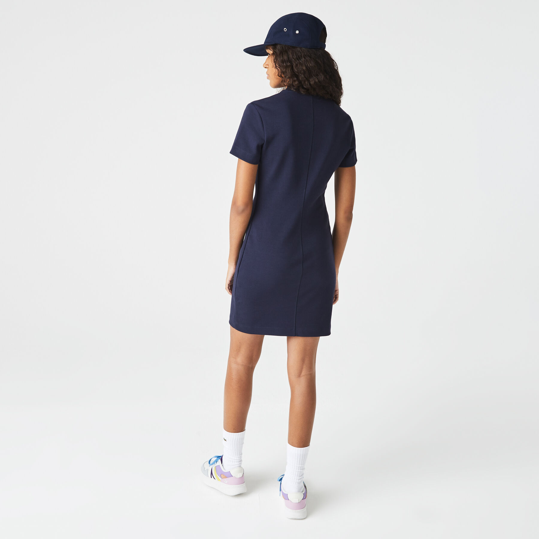 lacoste women s contrast branded two ply jersey polo dress