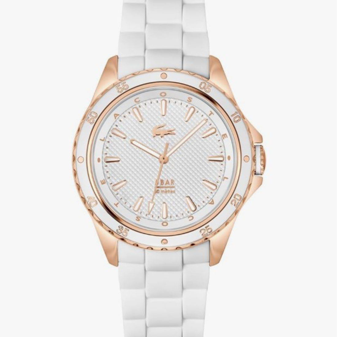 Women Silicone Strap 3 Hand Quartz Watch - 2001428-WHT