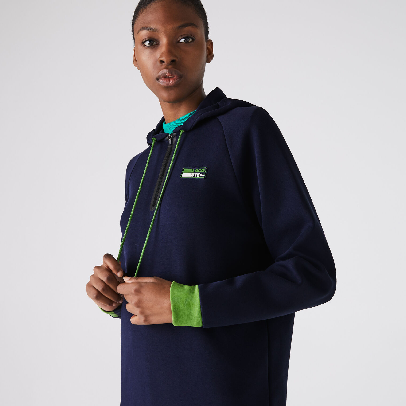 Women's Lacoste SPORT Hooded Cotton Blend Sweatshirt Dress Women's Lacoste SPORT Hooded Cotton Blend Sweatshirt Dress