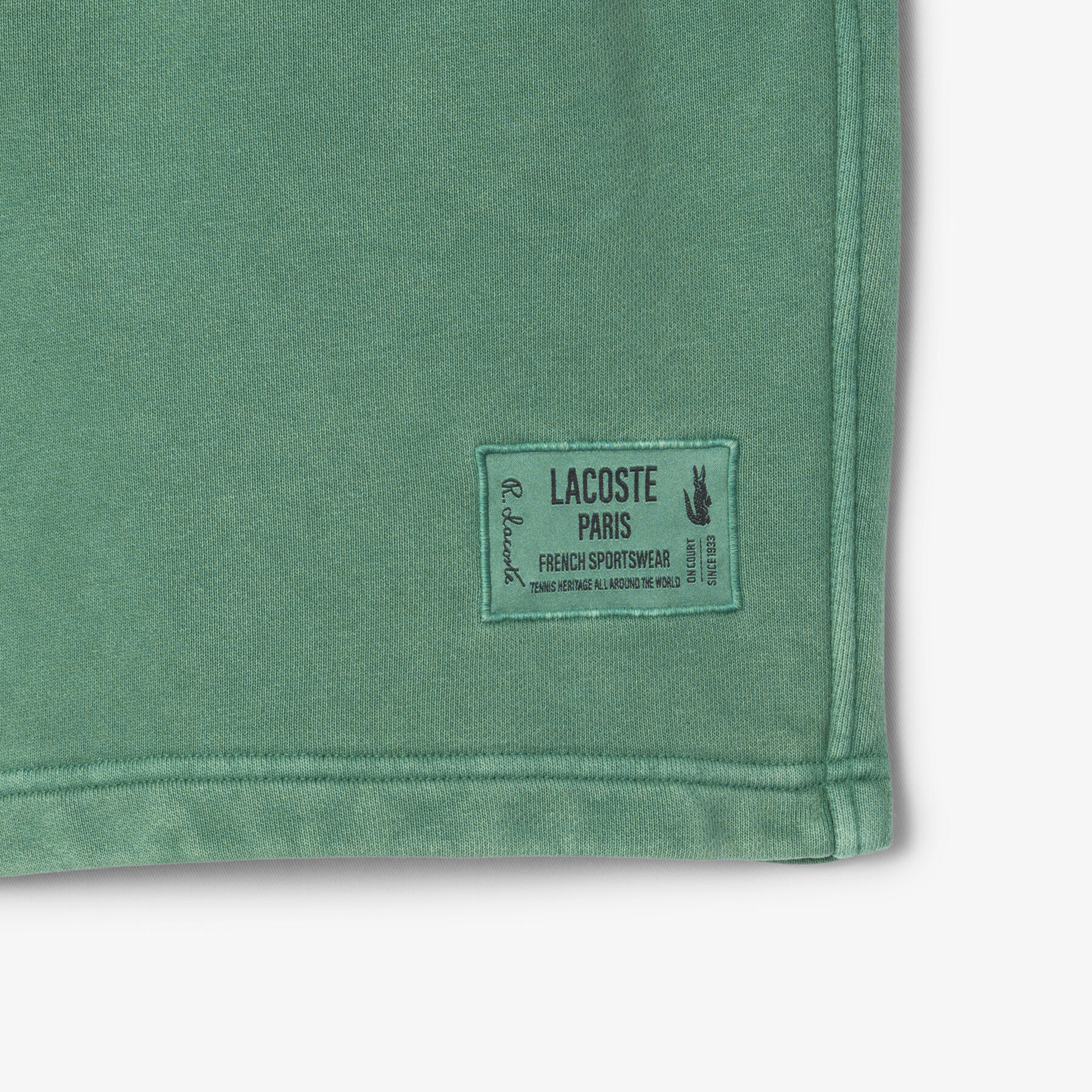 Washed Effect Cotton Fleece Shorts lacoste washed effect cotton fleece shorts