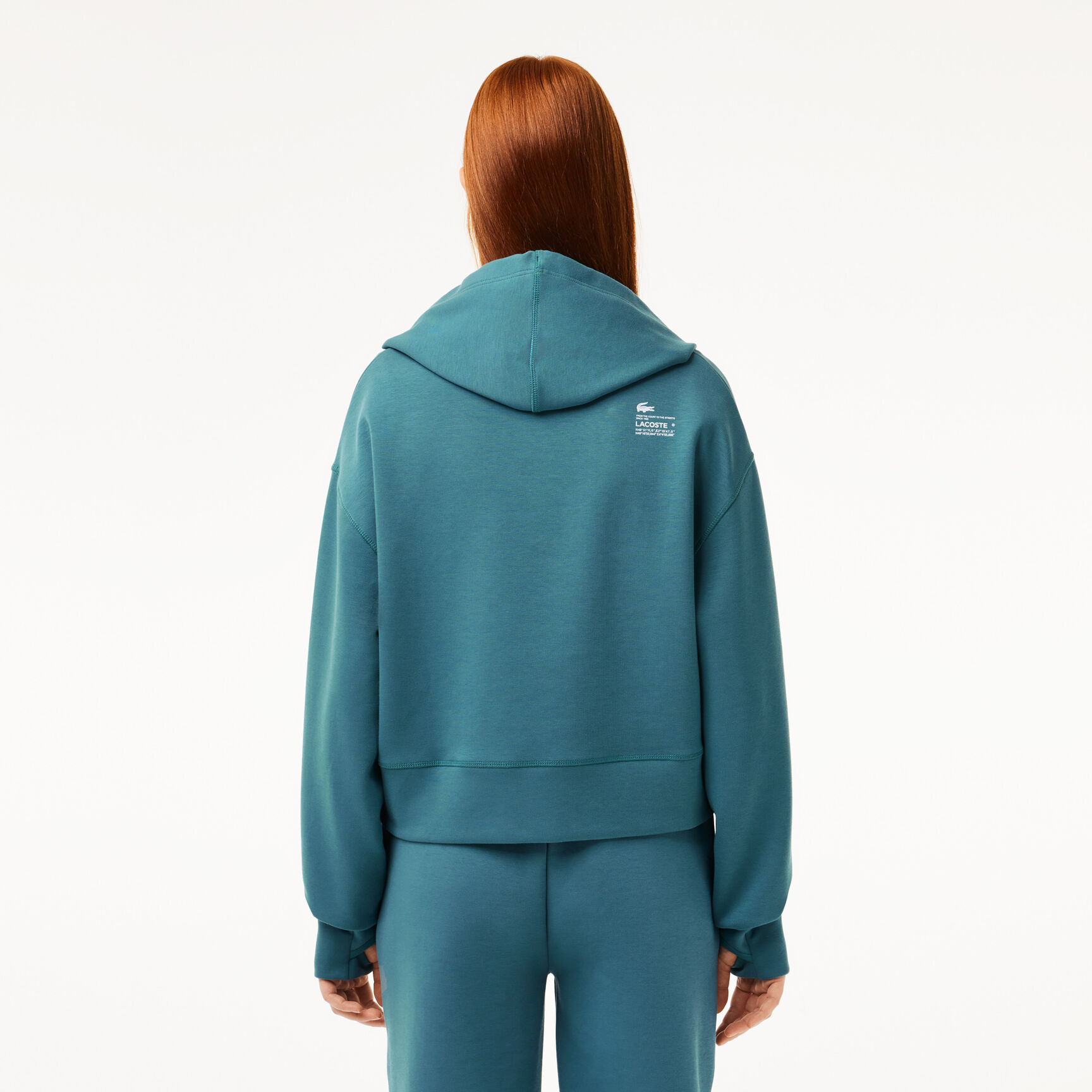 هودي قطني قصير Women's Lacoste Hooded Jogger Sweatshirt - SF0281-00-IY4